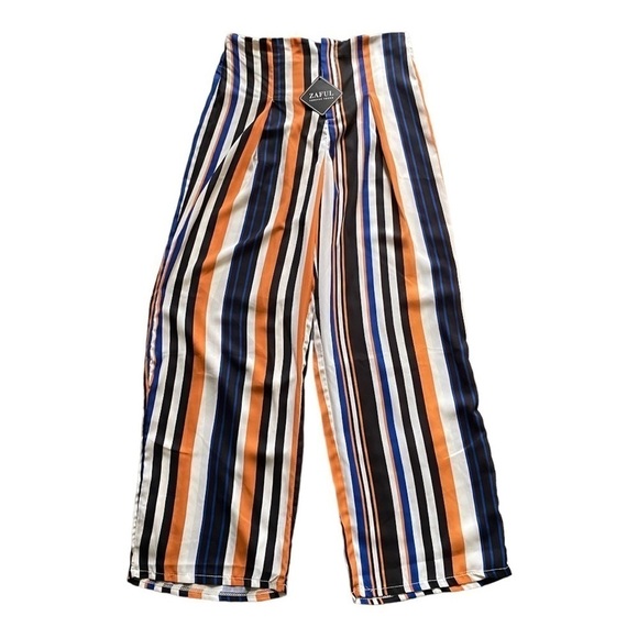 NWT-ZAFUL-STRIPED LIGHTWEIGHT PANTS-SIZE 4 - Picture 1 of 7